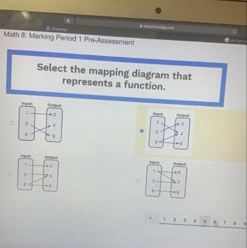 ￼Pls help asap!!!
which mapping diagram represent a function?