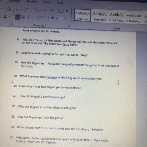 Spanish assignment: For those who watched the movie Coco please help me answer the questions. I onl