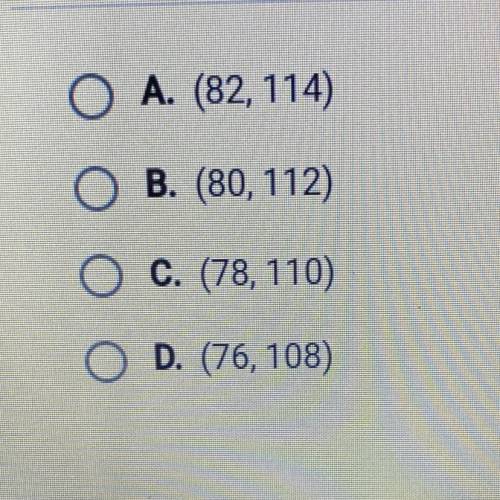 If a sample mean is 92, which of the following is most likely the range of

possible values that b