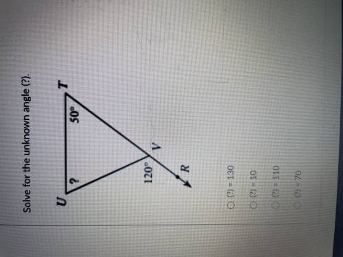 Solve for the unknown angle