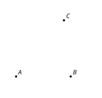 Keisha wants to determine whether point B is closer to point A or point C. She knows she cannot jus