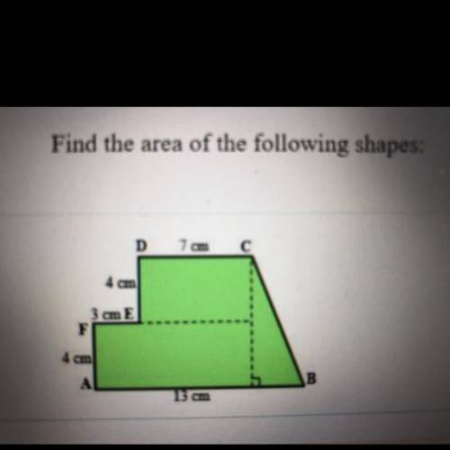 Find the area of the following shapes