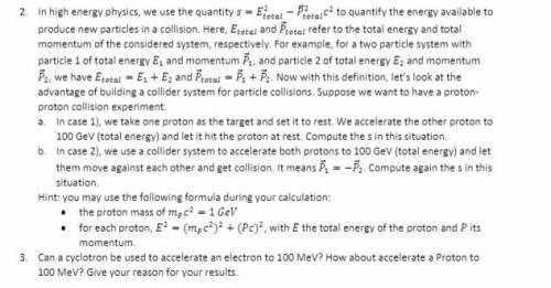 2a. In case 1), we take one proton as the target and set it to rest. We accelerate the other proton