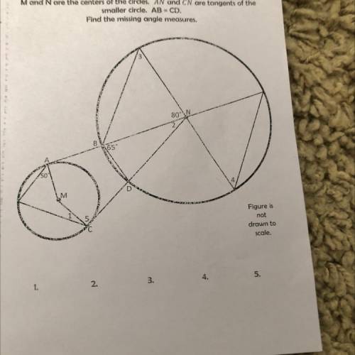 Angle puzzle circle theorems 
What are the angle measures?