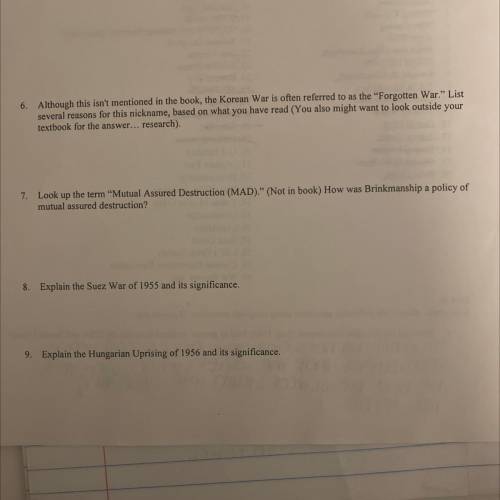 Please answer #7 “look up the term “mutual assured destruction (MAD). (Not in book) how was Brinkma