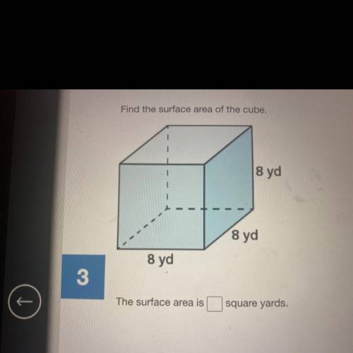 Find the surface area of the cube. all sides are 8.