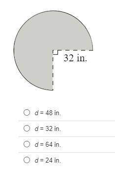 Identify the diameter of the circular base created by folding the figure into a right cone.