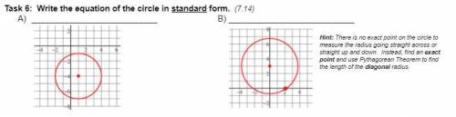 Write the equation of the circle in standard form. TYSM!