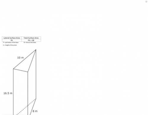 The side lengths of the base of a triangular prism are 5 meters, 8 meters, and 10 meters. The heigh