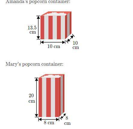 How much more popcorn does the bigger box hold than the smaller box? cm^3