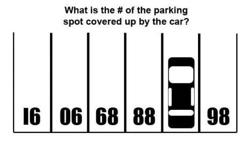 What is the number of the parking space covered by the car? 
(Im giving brainlisit)