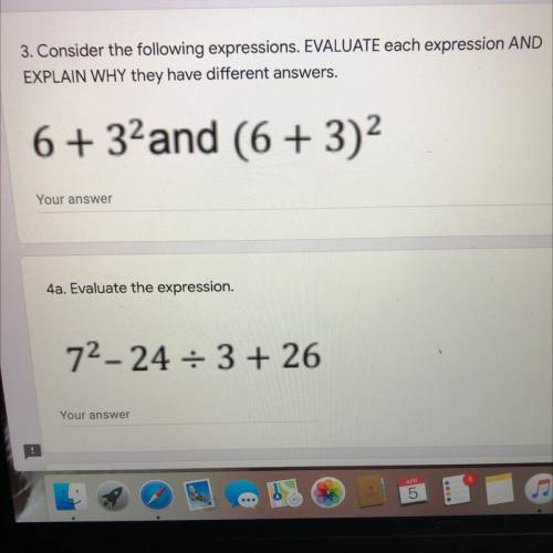 3. Consider the following expressions. EVALUATE each expression AND

EXPLAIN WHY they have differe