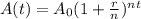 A(t)=A_0(1+\frac{r}{n})^n^t