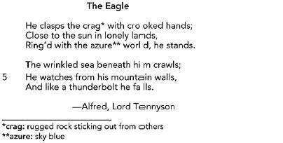4. Literary Text: “The Eagle,” Alfred, Lord Tennyson

Read this poem by Alfred, Lord Tennyson. The
