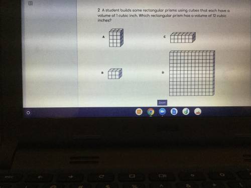 A student builds some rectangular prisms using cubes that each have a volume of 1 cubic inch. Which