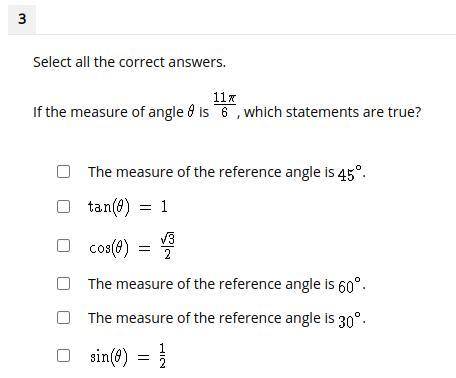 Select all the correct answers.

If the measure of angle Ф is , which statements are true?
- The m