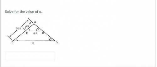 Solve for the value of x.