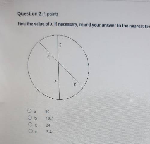 Find the value of x. If necessary, round your answer to the nearest tenth. The figures are not draw