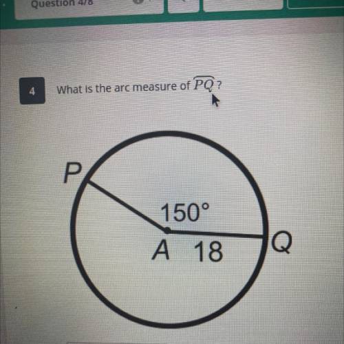 What is the arc measure of PQ?