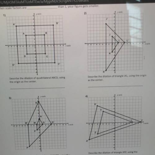 Describe the dual at ion of quadrilateral using the origin as the center, can u plz help me asap, t