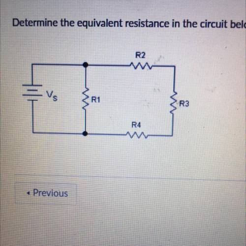 Determine the equivalent resistance in the circuit below. Assume R1 = 5 ohms, R2 = 12 ohms, R3 = 9