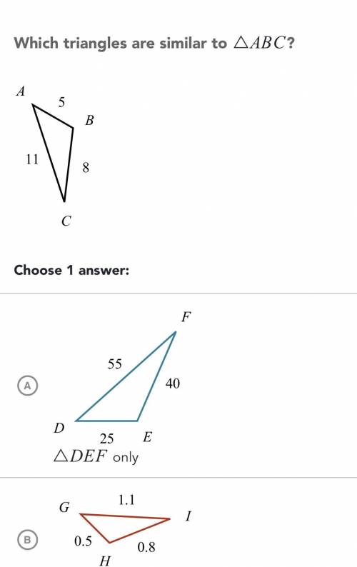 Which triangles are similar to triangle ABC ?