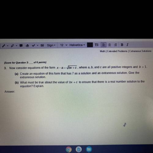 3. Now consider equations of the form x-a = Vbx+c , where a, b, and c are all positive integers and