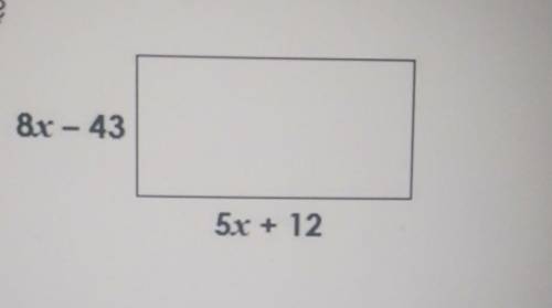 Which expression represents the perimeter of the rectangle below?

A. 13x - 31 B. 13x - 55 C. 26x