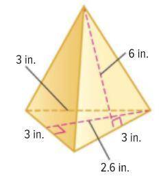 Calculate the surface area of the triangular pyramid below.
Pls hurry I give many points!