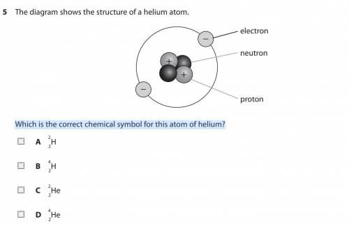 Which is the correct chemical symbol for this atom of helium?