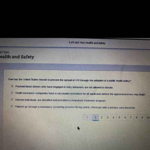 How has the United States moved to prevent the spread of hiv through the adoption of a public healt