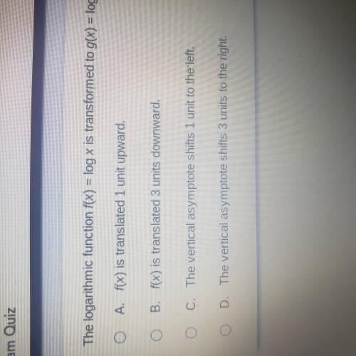 NEED ASAP(Reposted because someone added an unhelpful answer)

the logarithmic function f(x)= lo