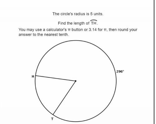 The circle's radius is 5 units.

Find the length of TH.
You may use a calculator's thaT button or