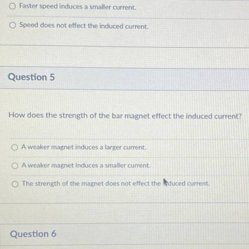How does the strength of the bar magnet effect the induced current?