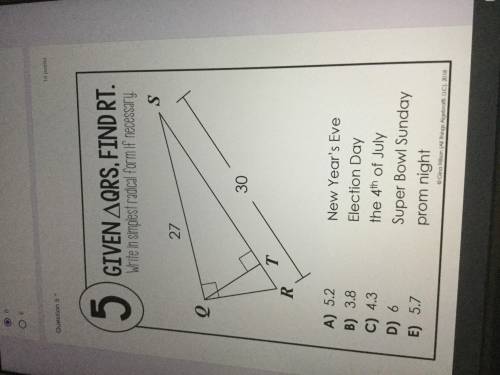 Using gemotric mean find RT