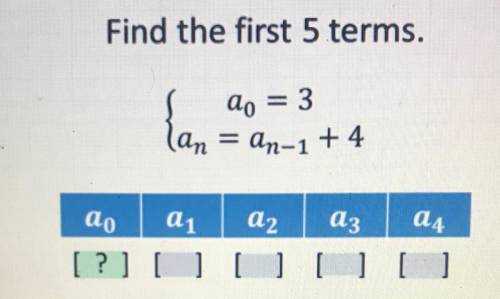 Find the first 5 terms.