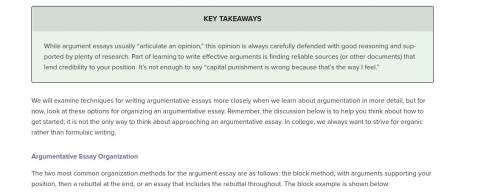 According to the textbook, how should your body paragraph be built/designed (it gives an outline in