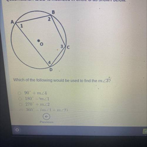 Which of the following would be used to find the m<32