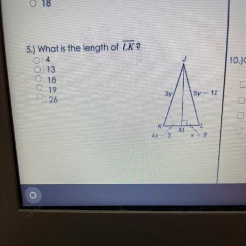 What is the length of LK?