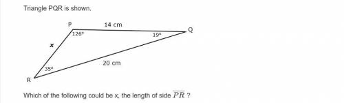 Triangle PQR is shown.
