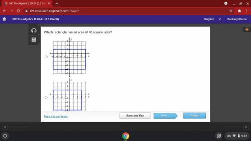 Plz help which one has a total of 40 square units