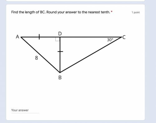 Find the length of BC. Round your answer to the nearest tenth.