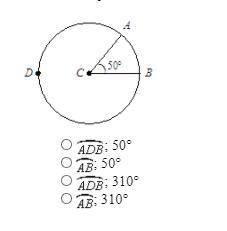 Name the major arc and find its arc