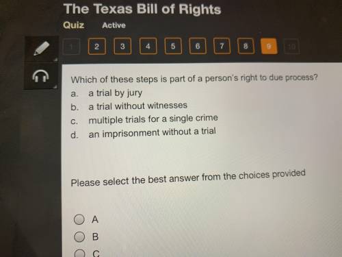 Which of the steps is part of a person‘s right to due process?