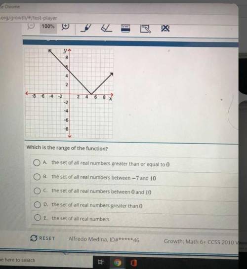 Which is the range of the function?
Help Plz
Will mark brainliest