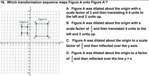 Which transformation sequence maps Figure A onto Figure A’?