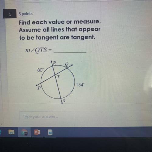 Find each value or measure.

Assume all lines that appear
to be tangent are tangent.
mZTUV =
U
Т.