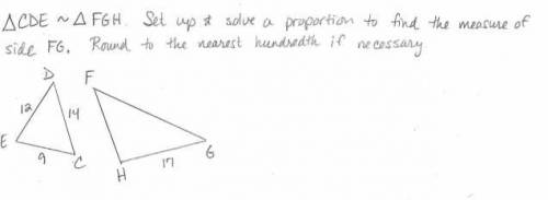 Find the measure of side FG