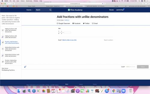 Add fractions with unlike denominators