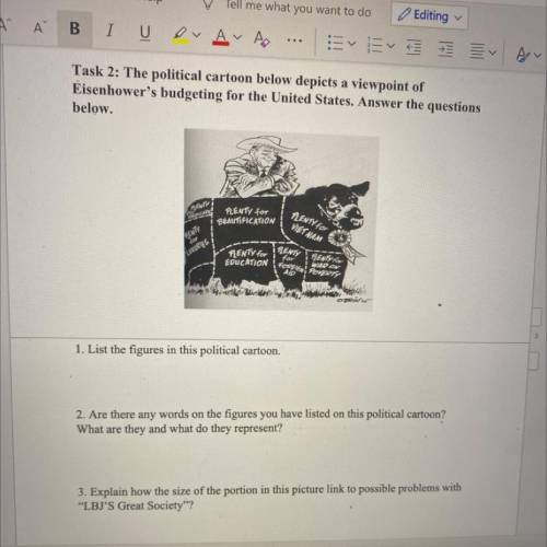 Anybody good with political cartoon in history and number how to answer number 1-3? Free Brainliest
